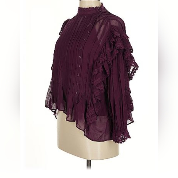 FARM Rio Deep Purple Ruffle Blouse - Picture 5 of 8